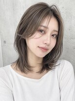 フレイムス ヘア アンド リラックス 高崎駅西口店(Frames hair&relax)&nbsp;ミディアムハッシュカットレイヤー前髪なし抜け感レイヤー