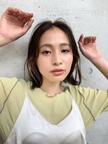 メイクス 表参道(MAKE'S omotesando)&nbsp;インナーカラー 外ハネ切りっぱなしボブ前髪なし