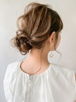 ★表参道お呼ばれドレスヘア編み込みシニヨン結婚式二次会卒業式