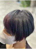 ビビットピンク×刈り上げボブ
