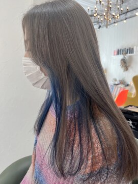 クリコ ヘアーデザイン(CLICQUOT hair design) インナーブルー×グレージュ