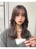 大人可愛い20代30代40代小顔レイヤー×ラテブラウン(徳永)