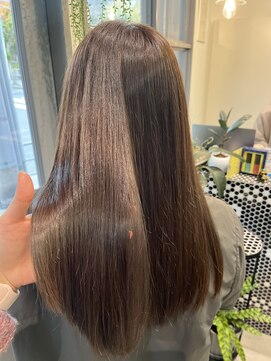 ジラソル(girasol) 酸性ストレート×オリーブベージュ×艶髪×コアミーTR