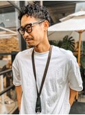 men's perm/ツーブロック 強めパーマ プードルパーマ 束感