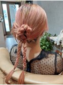 カチモリ編み込みヘア