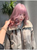 【KASUMI天神美容室】ピンクハイトーン×海外レイヤー