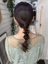 ジゼル 博多筑紫口店(GiseL)&nbsp;編み込み　ローポニー　結婚式　イベント　20代30代　お呼ばれ