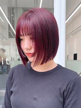 ニトバイアンキシム(nit by ahnkism) 韓国ヘアボブブリーチダブルカラー堀江