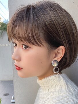 サンド 名古屋(sand) アプリコットオレンジくびれヘアハイライトカラー名古屋ショート