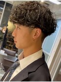 大分メンズ骨格矯正刈り上げショートプードルパーマ