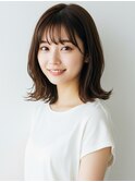 くびれヘア 外ハネミディアム 顔周りレイヤー 艶髪 髪質改善