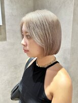 メゾンドイギー(MAISON de IGGY)&nbsp;ブリーチありミルクティーベージュ内巻き小顔ボブ