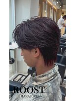 ルースト 原宿店(ROOST)&nbsp;フェザーパーマ/ショートフェザー/センターパート/ワインレッド