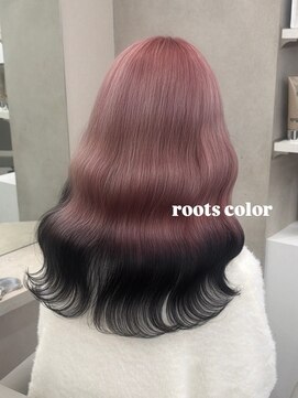 ベレーザ 渋谷(BELEZA) 17411全頭ブリーチリタッチアンブレラカラー黒髪チェリーレッド