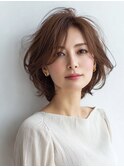 ◇大人可愛い20代30代40代50代前下がりショートボブ丸みショート