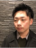 ツーブロックビジネスショートレイヤーかき上げコンマヘア