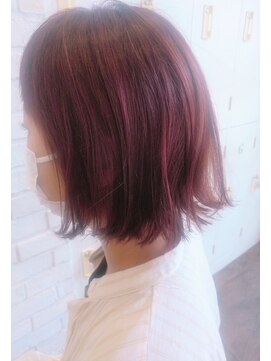 ヘアアートヒサ(HAIR ART hisa) 「RYOKO」 30代～40代       カジュアルボブ×ピンクカラー