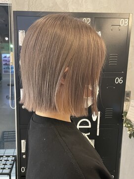 シェル 津山の手店(shel) ケアブリーチ使用！ミルクティーベージュ20代30代髪質改善透明感