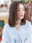 暖色系カラーツヤ髪前下がり小顔ストレートc5上尾20代30代40代