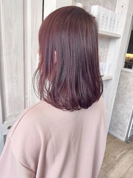 キャアリー(Caary) 福山Caaryブリーチ無しベリーカシスカラーイルミナ透明感カラー