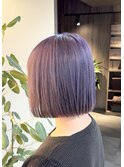 切りっぱなしボブ×ラベンダーカラー