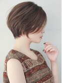 くびれショート前髪長めショート髪型30代40代50代ショートカット