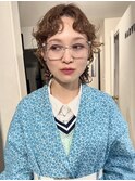 外国人風ハードパーマ　ベージュカラー
