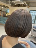 ミニボブショート　グレイカラー白髪染め白髪ぼかし40代50代