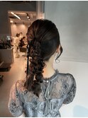 【ダブルポニーテール】結婚式/浴衣/銀座/ヘアセット/アレンジ