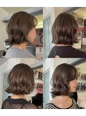 ブリーチなしダブルカラー透明感アッシュベージュ赤み消し