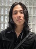 天神大名ニュアンスパーマセンターパートルーズパーマメンズボブ