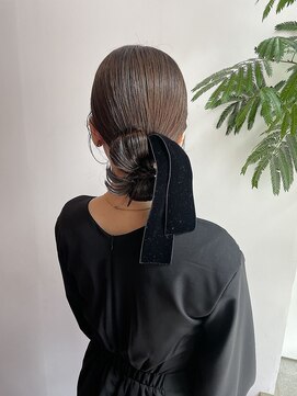 フェンヘアーアイス 中目黒(Fen.hair ici) 大人可愛いリボンアレンジ◎エレガントシニヨンアレンジ