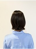 透け感ダークアッシュボブ