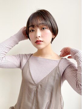 ヌリ 錦糸町(NuRI) グレージュブリーチなしショートカットショートパーマケアカラー