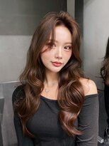 アイティーバイアルバム 下北沢店(IT by ALBUM)&nbsp;ロングミルクティー暗めカラー韓国ヘア顔周りレイヤー_F41084