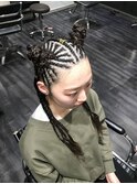 【派手髪】デザイン全頭コーンロウ【特殊ヘア】