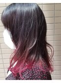 裾カラー、ワインレッドグラデーション