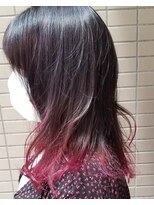 ヘアーライフ アウル(hair life owl)&nbsp;裾カラー、ワインレッドグラデーション