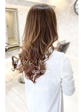 ヴィアスヘアー(vias hair) ロングレイヤー×さりげインナーピンク