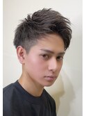 イケメンアッシュカラー爽やかアップバング