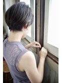 美シルエット×くびれ/前下り/暗めマロンベージュ/ショートボブ
