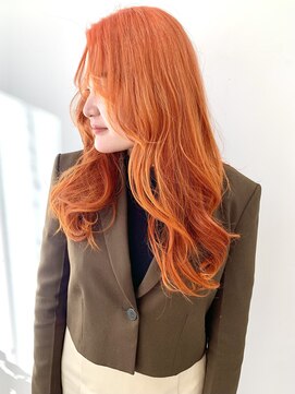 フォーク FOLK 【FOLK】透明感韓国オレンジ☆似合わせゆる巻き♪twiceサナsana