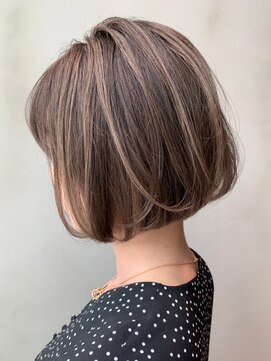 アイティーバイアルバム 下北沢店(IT by ALBUM) ハイライトボブ_セシルカットココアブラウン_ba300471