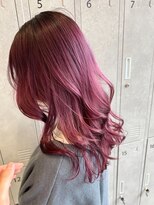 アース コアフュールボーテ 伊勢崎(EARTH coiffure beaute) ピンクカラーダブルカラー韓国