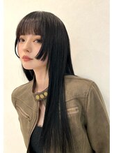 ミラ(MIRA) サラ艶ロング/姫カット/顔まわりカット/黒髪ロング/ぱっつん前髪