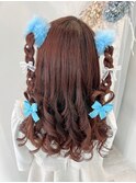 三つ編みハートハーフツイン