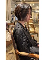 髪質改善と縮毛矯正の専門店 サンティエ(scintiller)&nbsp;大人綺麗な小顔襟足スッキリショートボブ　30代40代50代