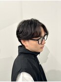 【立川メンズ】ニュアンスセンター波巻き刈り上げマッシュ