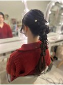 結婚式参列変形ポニーテール