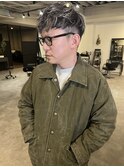 王道メンズショート☆ホワイトメッシュカラー
